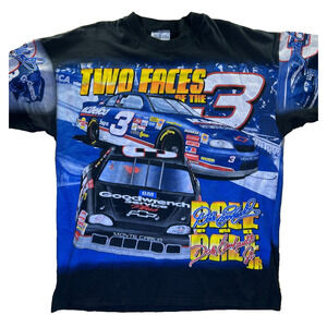 Vtg 90s Dale Earnhardt Two Faces Of The 3 T Shirt Nascar AOP XXL Single Stitch